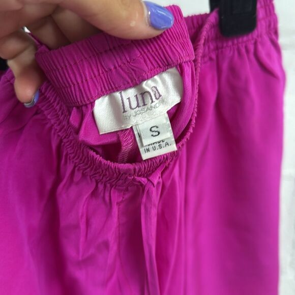 NEW Pink Purple  Women's Shorts - Drawstring Tassel - LUNA, Back Pocket - Small - Picture 2 of 3